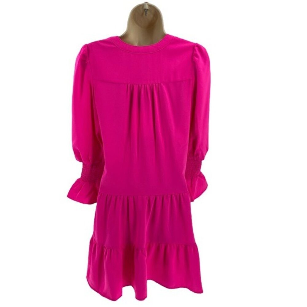 Pomander Place | NEW Electric Pink Crepe Kenzo Dress Size XXS - Picture 6 of 10